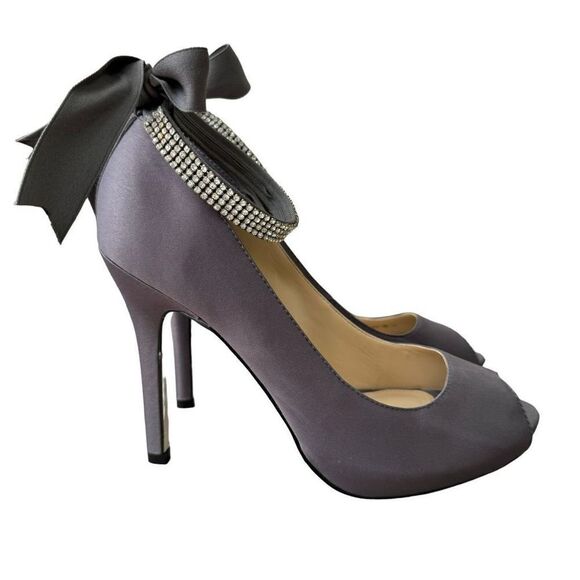 Nina KAREN WOMENS STEEL HH OPENTOE PUMP W/ANKLE STRAP size 7.5 - Picture 6 of 9